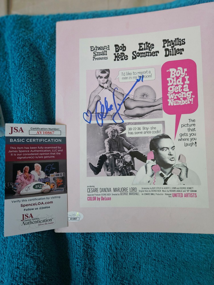 1966 Elke Sommer (2)  autographed by  pullout Boy Did I get the Wrong Number JSA
