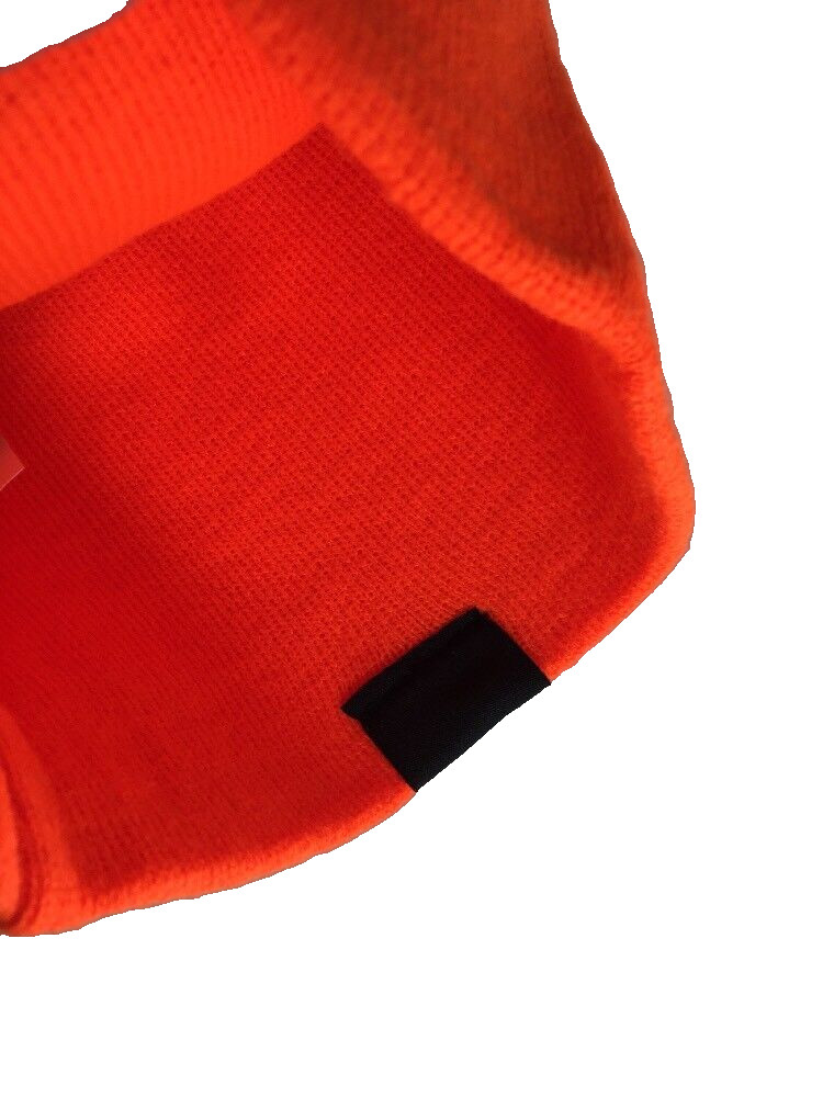 Orange Beanie Hat One Size Black Deer Patch Primos Hunting Solid Stretch Fit NWT