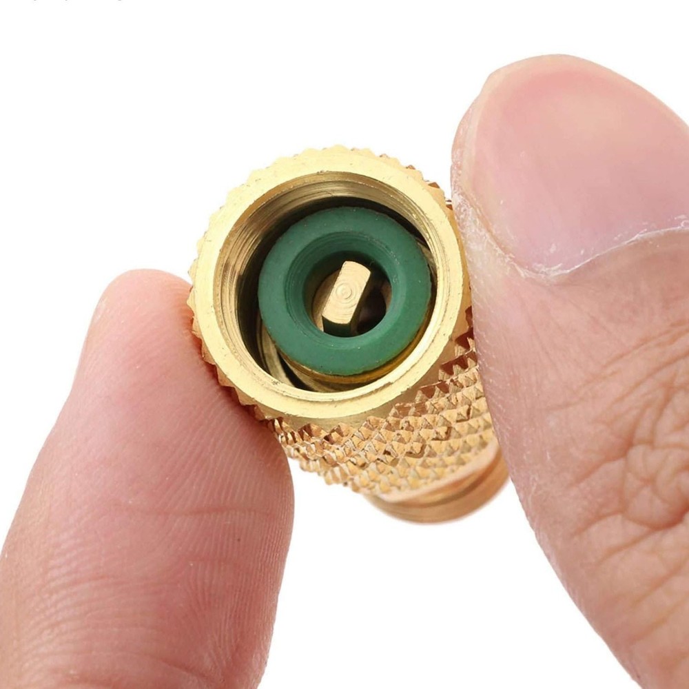 R410A Safe Adapter Kit Mini Split Adapter 5/16 To 1/4 Coupler Brass+Rubber