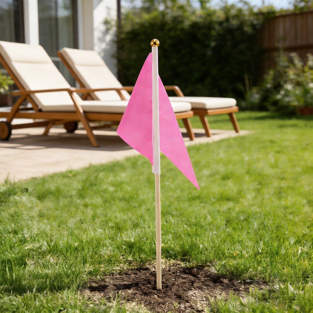 16pcs Marking Flags, Triangular Marker Flags for Yard & Lawn, Boundary & Dog