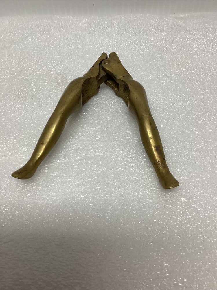 Vintage Art Deco Ladies Legs Nutcracker~Nut Cracker~Solid Brass~4.75"