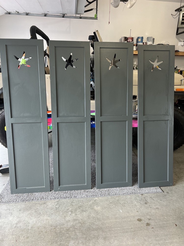 Wooden window shutters, Custom Star Fish Design