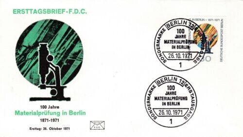 Berlin 1971 Material Testing FDC Berlin Special Cancel Unaddressed VGC