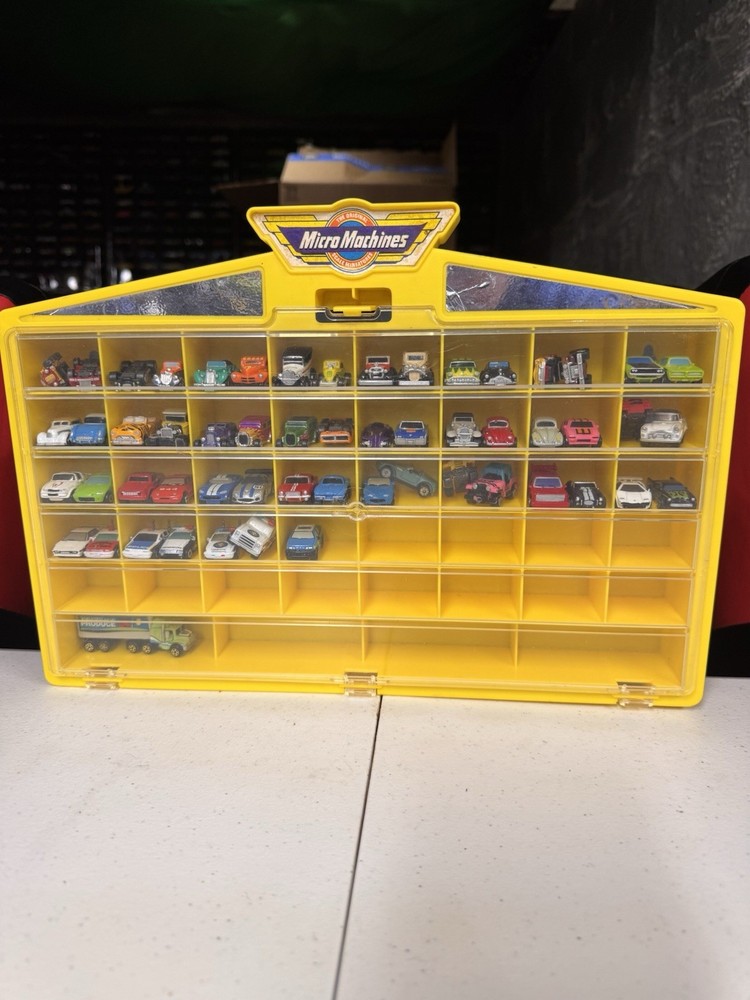 Micro Machines Yellow Clear Plastic Display Case for Toy Vehicles also