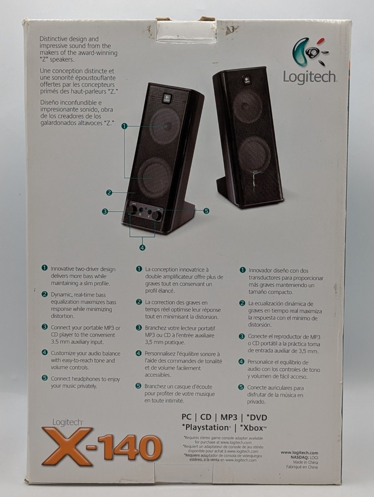 Logitech X-140 Computer Speakers S-0264A TESTED WORKS