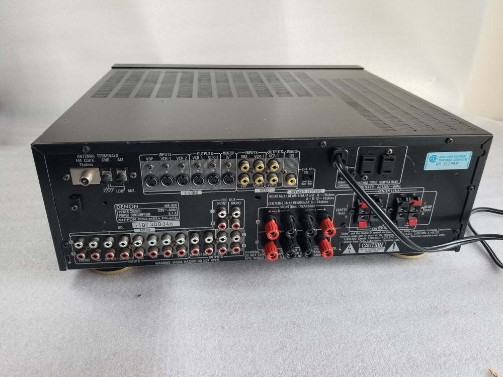Denon AVR-1010 AV Surround Receiver with PHONO INPUT No Remote