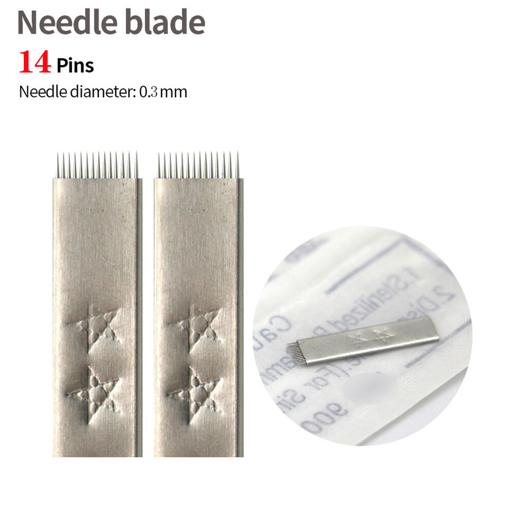 Microblading 14 Pins Needle Eyebrow Tattoo Blade For Permanent Makeup Manual Pen