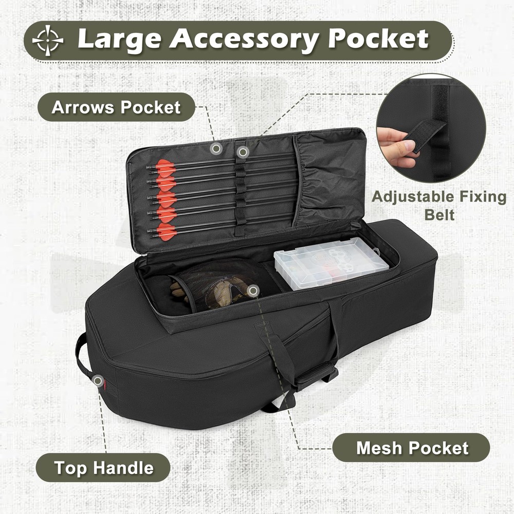 Soft Compound Bow Case, Padded Crossbow Case with Arrow Pocket and Backpack S...