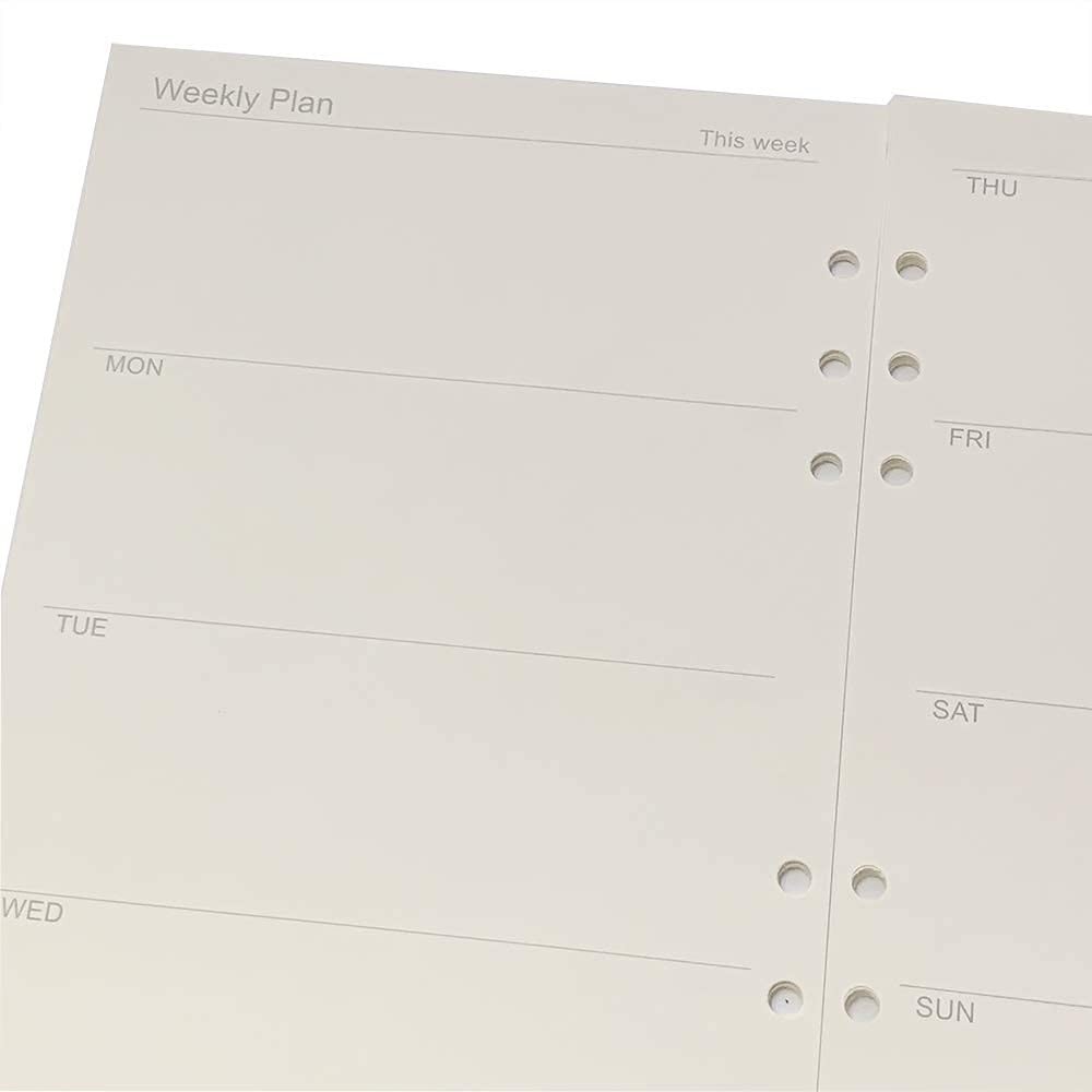 A5 Weekly Planner Refills Inserts 6-Ring A5, Plan