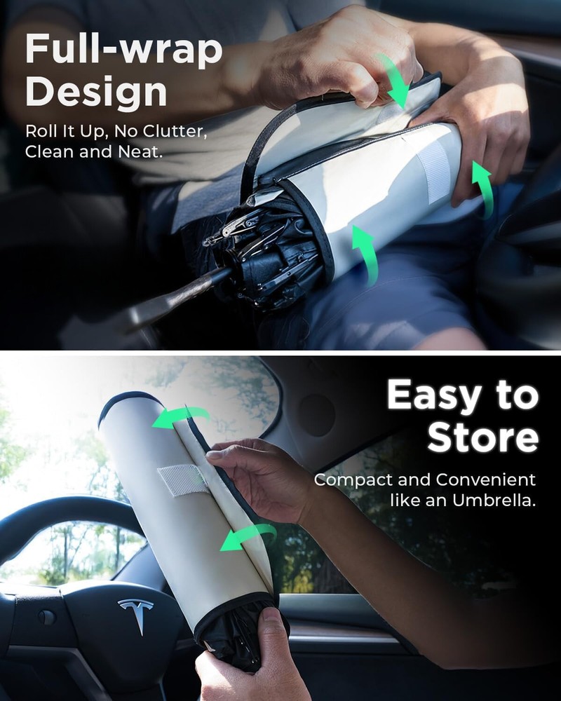 Tesla Model Y and Model 3 2025 Windshield Sunshade, Foldable