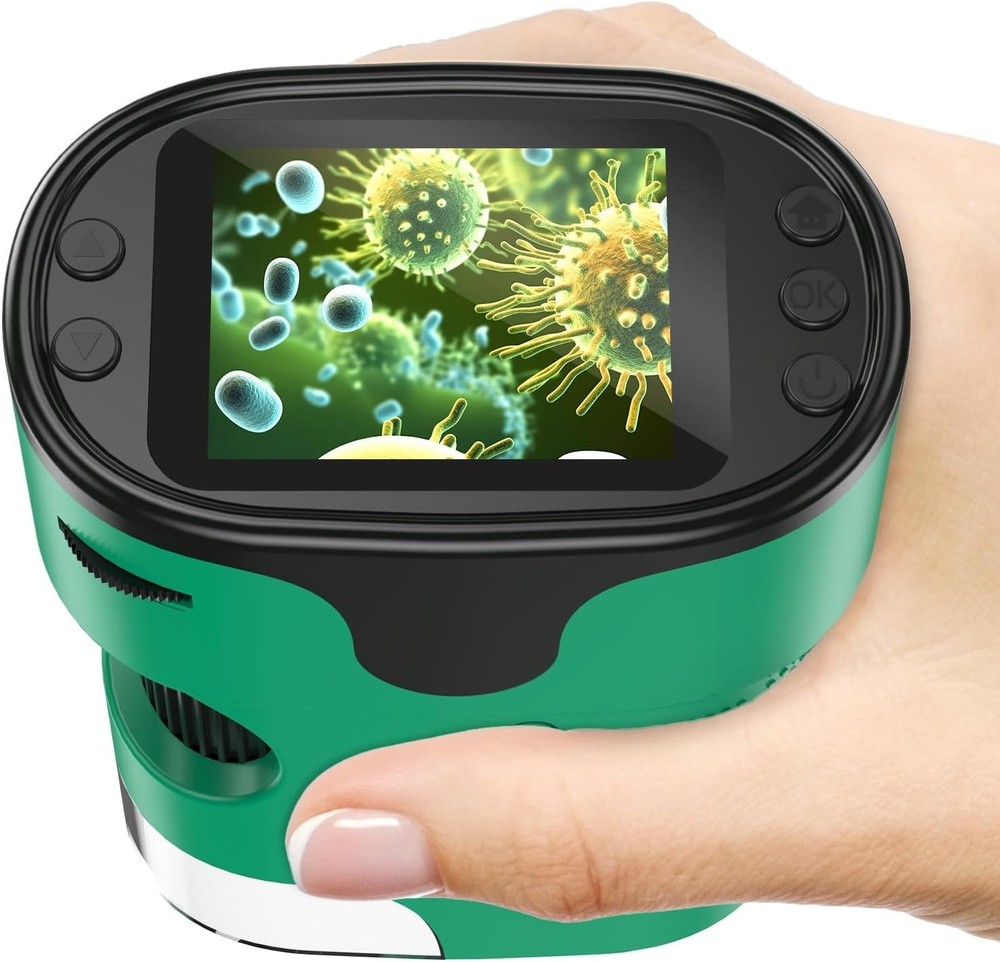Rechargeable Pocket Microscope for Kids - 1000X Magnification & 4K Display
