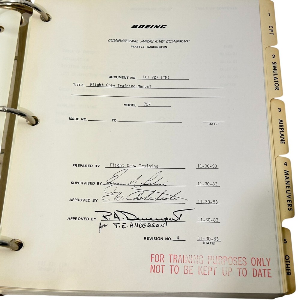 Boeing 727 Flight Operations Pilot Training Manual Volume 2 The Boeing Company