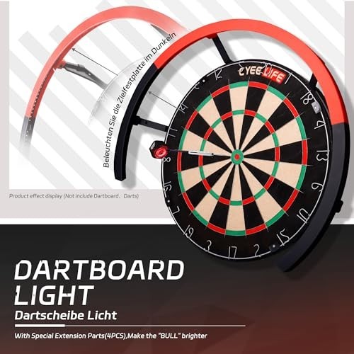 LED Dartboard Lighting System - White Light, Fits All Boards, Easy Install, Pro