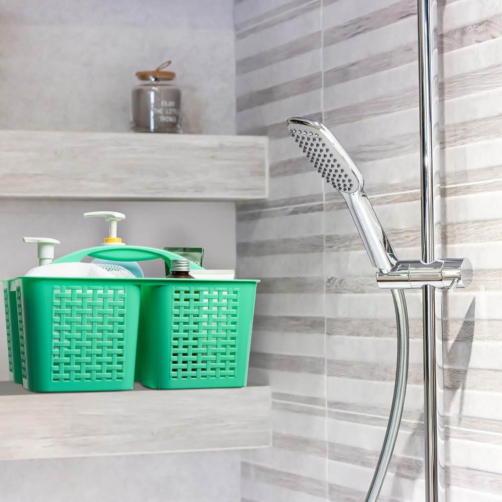 Portable Shower Caddy, Caddy Organizer with Handle, Plastic Shower Basket Hol...