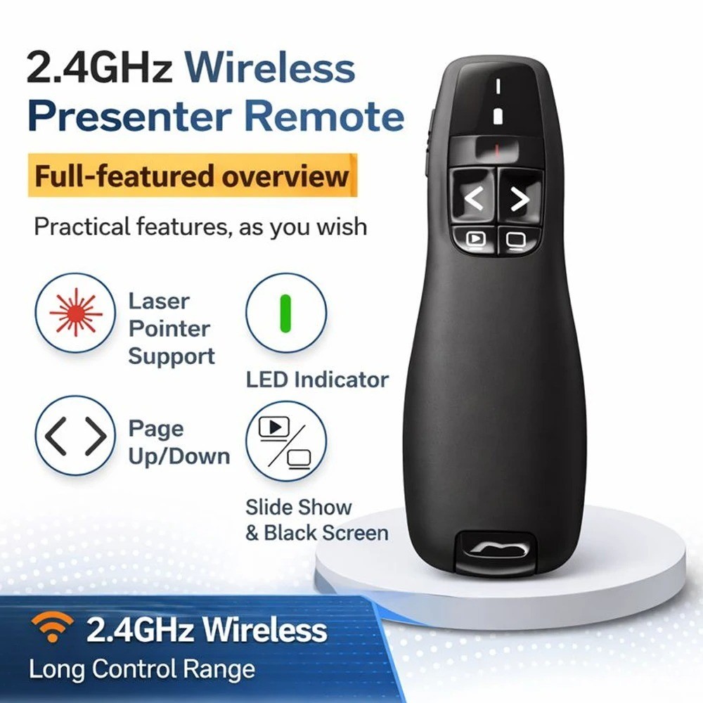 Power point Presentation Remote Wireless USB PPT Presenter Laser Pointer Clicker
