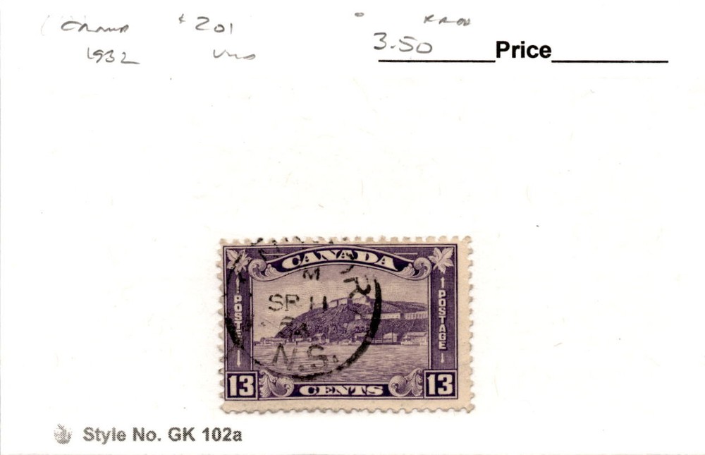 Canada, Postage Stamp, #201 Used, 1932 Citiadel Quebec (AF)