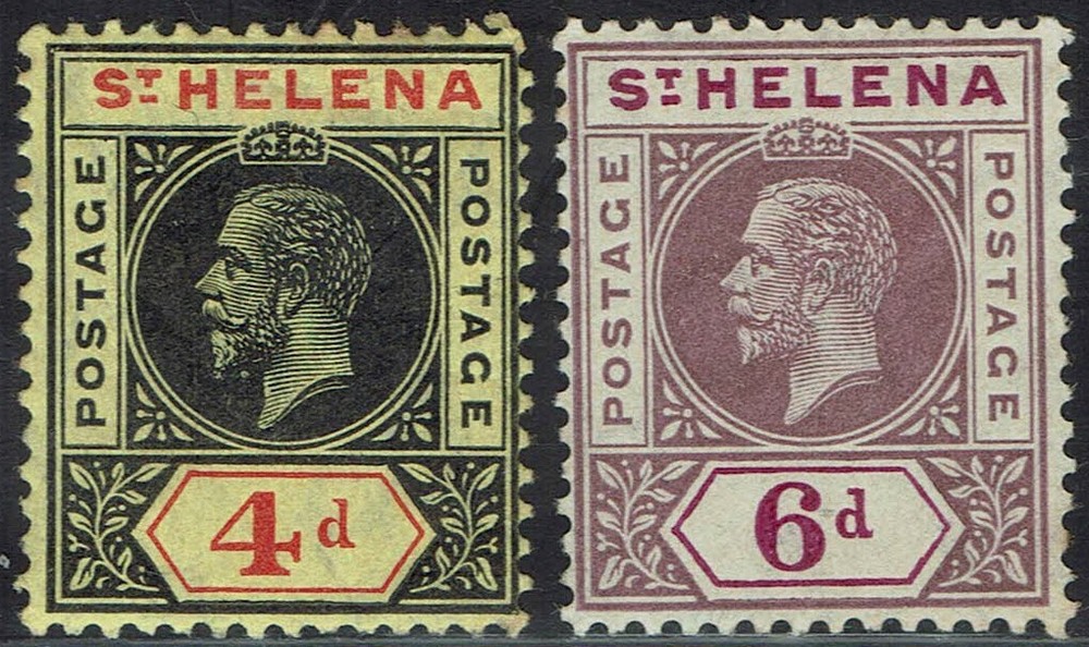 ST HELENA 1913 KGV 4D AND 6D SET