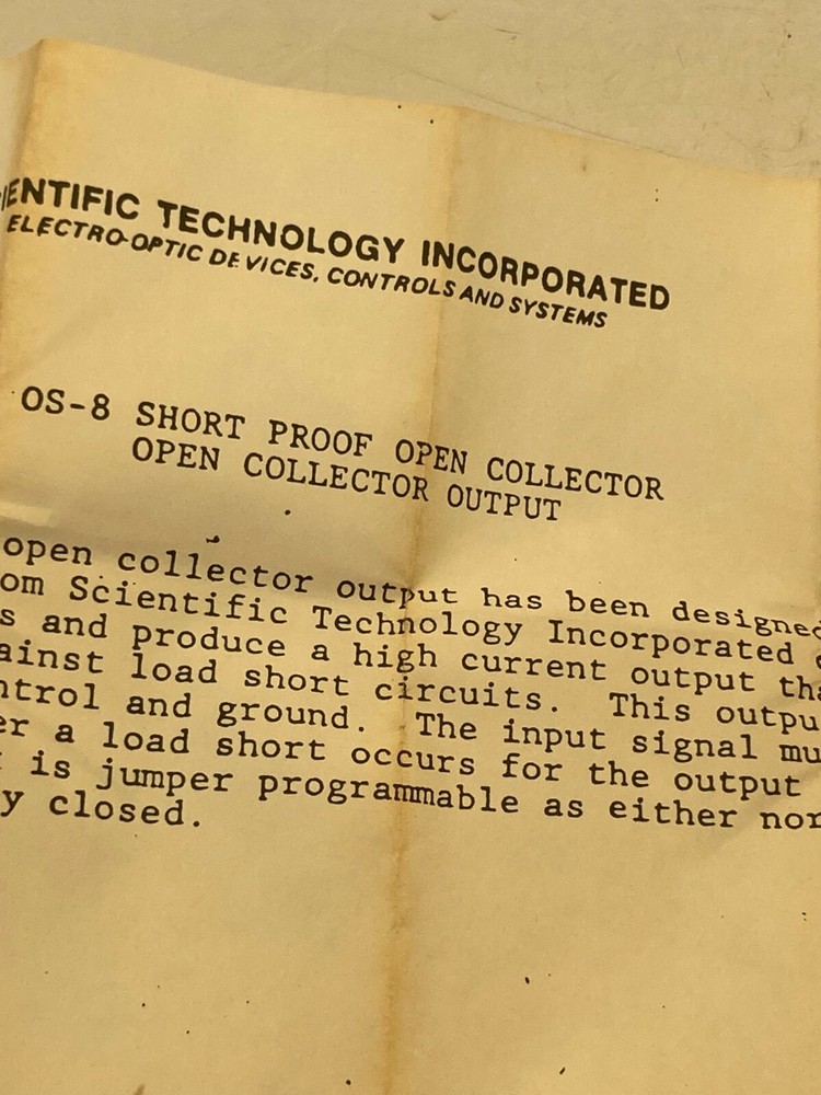 STI OS-8 SHORT PROOF OPEN COLLECTOR NIB