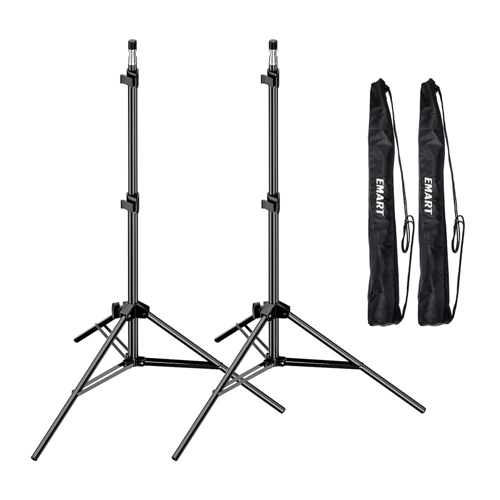 2 Pack 7 Ft Light Stand, Photography, Portable, Tripod, Case, Softbox, Flash