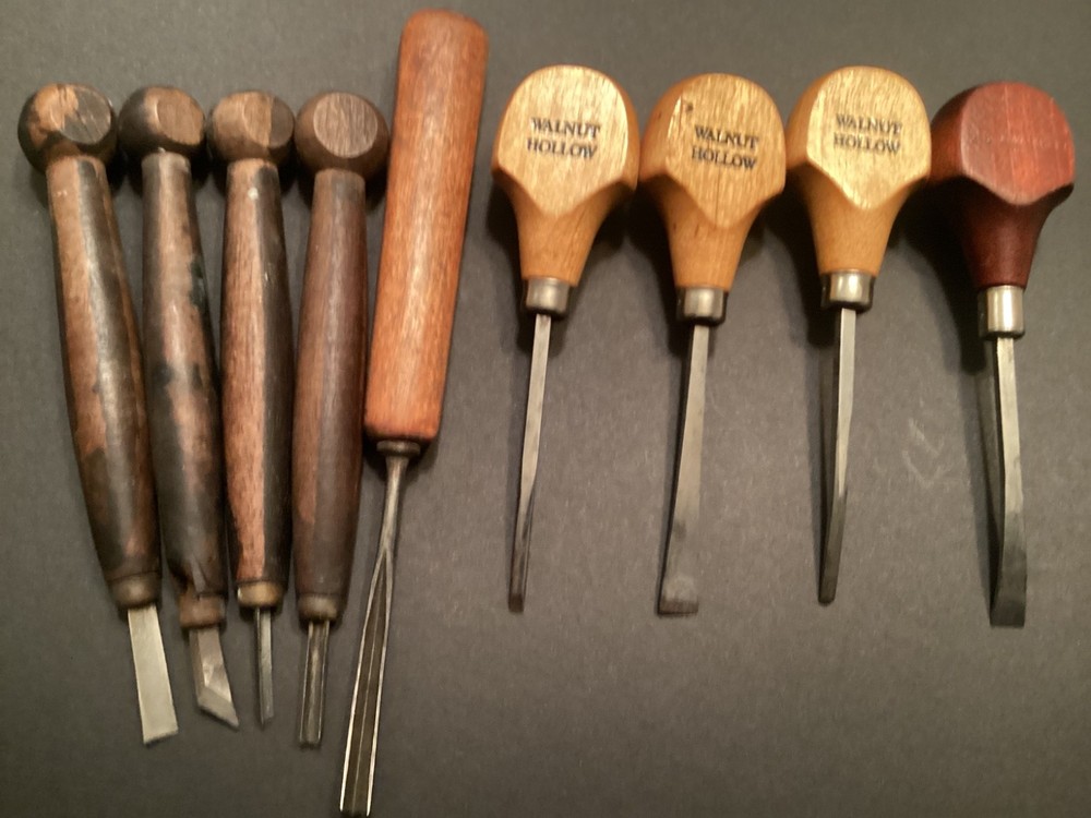 9 Assorted Wood Carving Chisels