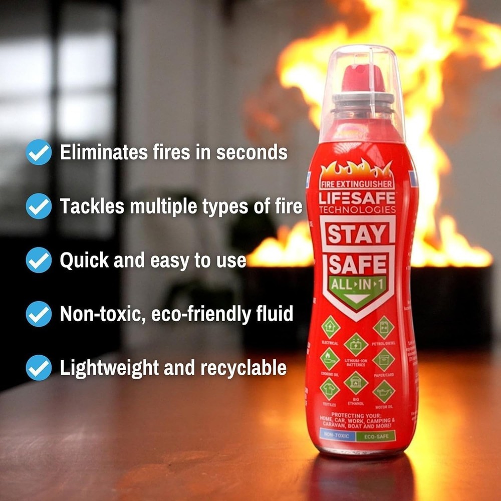 StaySafe Portable Fire Extinguisher: Eco-Friendly Solution for 10 Fire Types