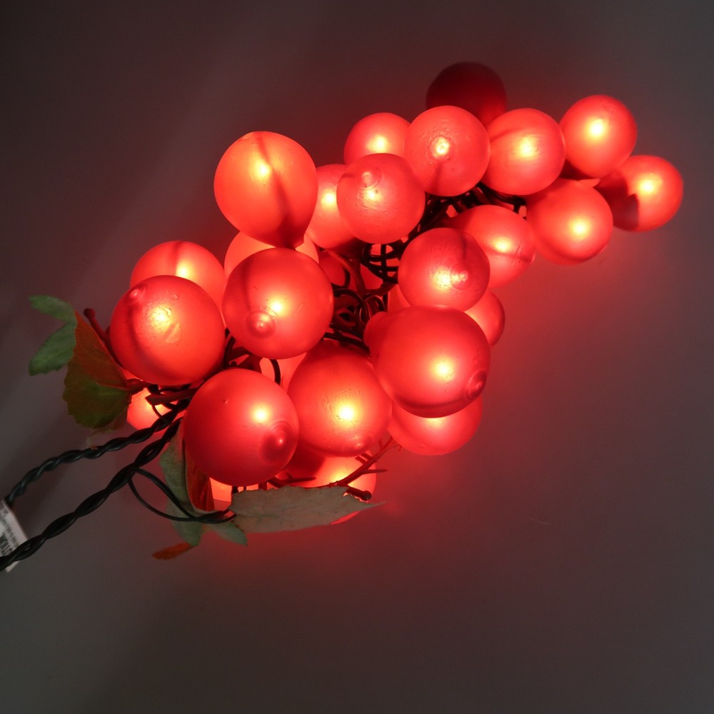 Indoor Large Grape Cluster String Lights Red