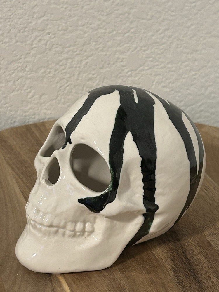 Drip Glazed Ceramic Skull (5.5” x 4.5” x 3.5”) 8 oz #3
