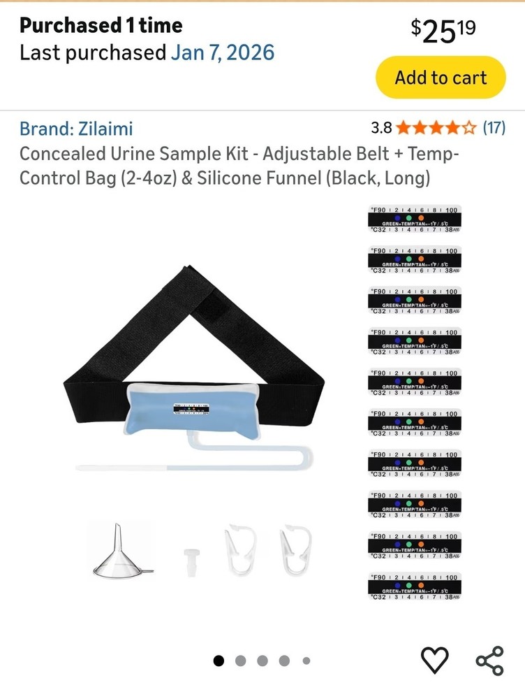 Urine Test Pass Kit - Belt - Bottles - Warmers