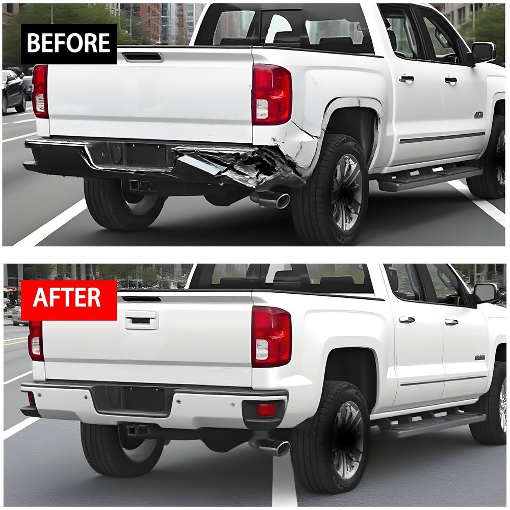 Rear Step Bumper Assembly Compatible with 2014-2018 Chevy Silverado 1500