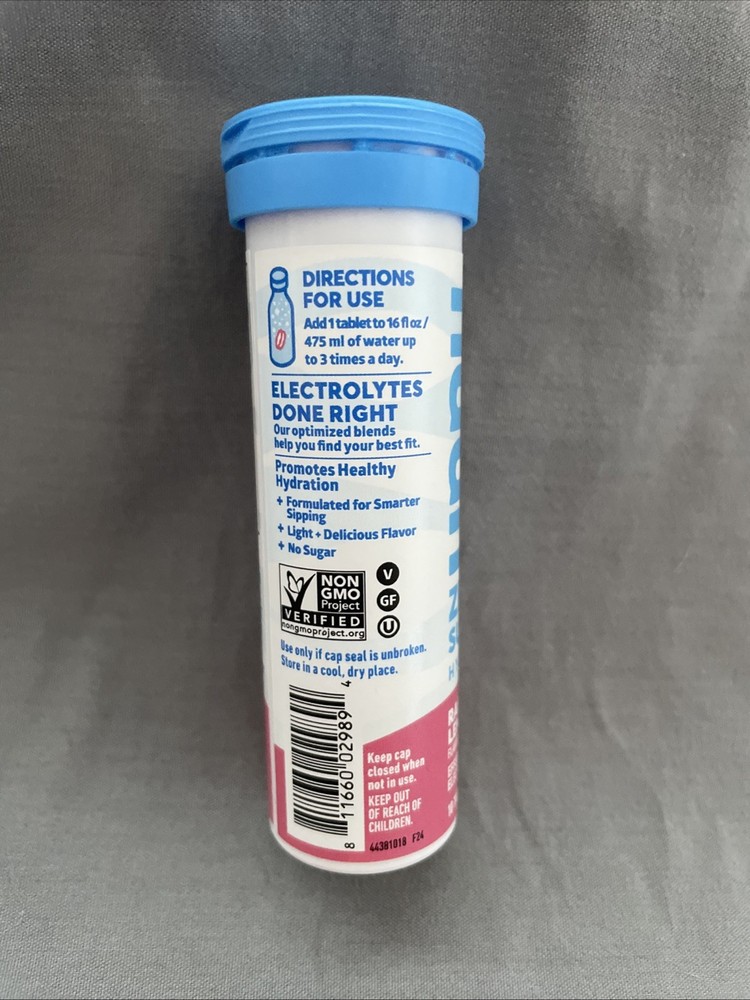 NEW Nuun Zero Sugar Hydration Electrolyte Tablets, Raspberry Lemonade, 10 ct