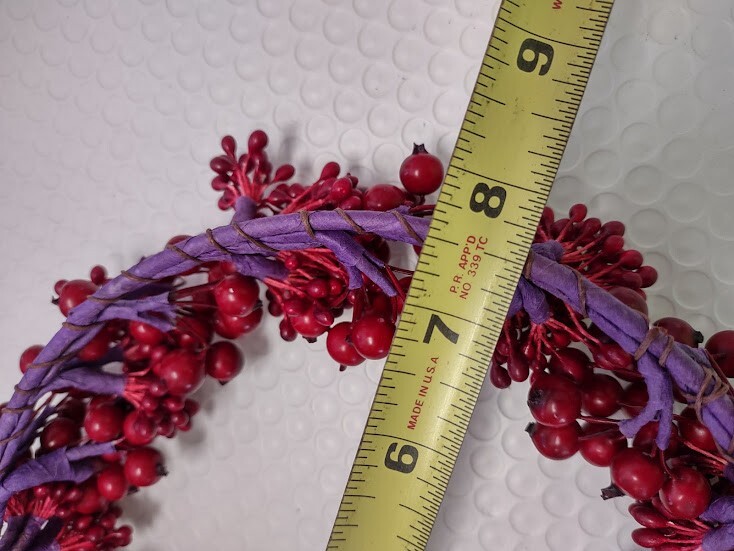 RED beaded candle ring. For a 7.5" pillar candle