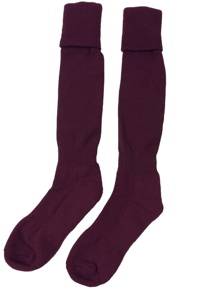 Classic Adult Soccer Sock, Solid Color Maroon, Size M