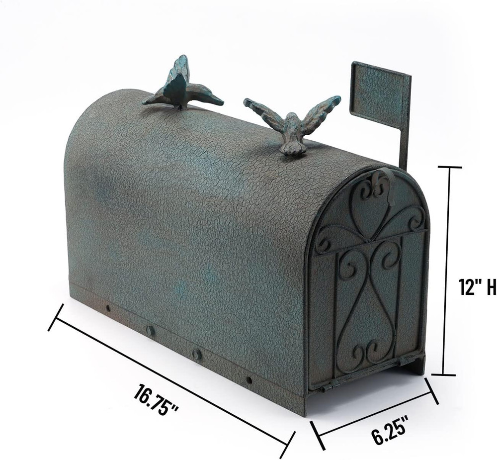 Heavy Duty Galvanized Steel Mailbox Post, Rural Mail Box Postal Storage Box with