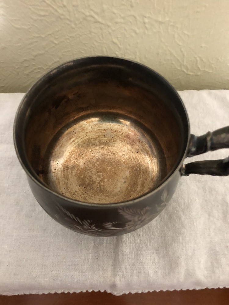 Antique Aurora 21 Silver 1869 Engraved Cup