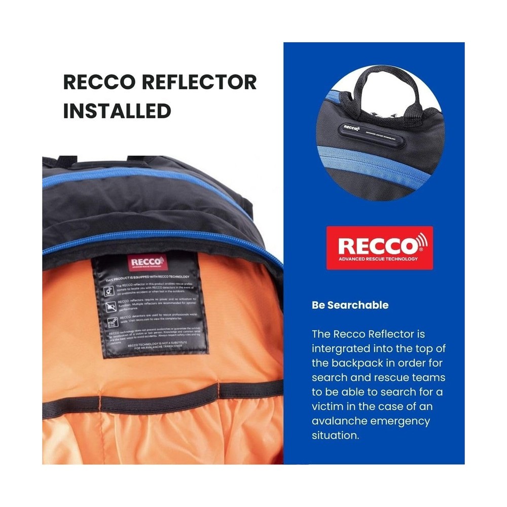 Core Avalanche Kit,Ski Backpack including Recco & Removable Back Protector, H...