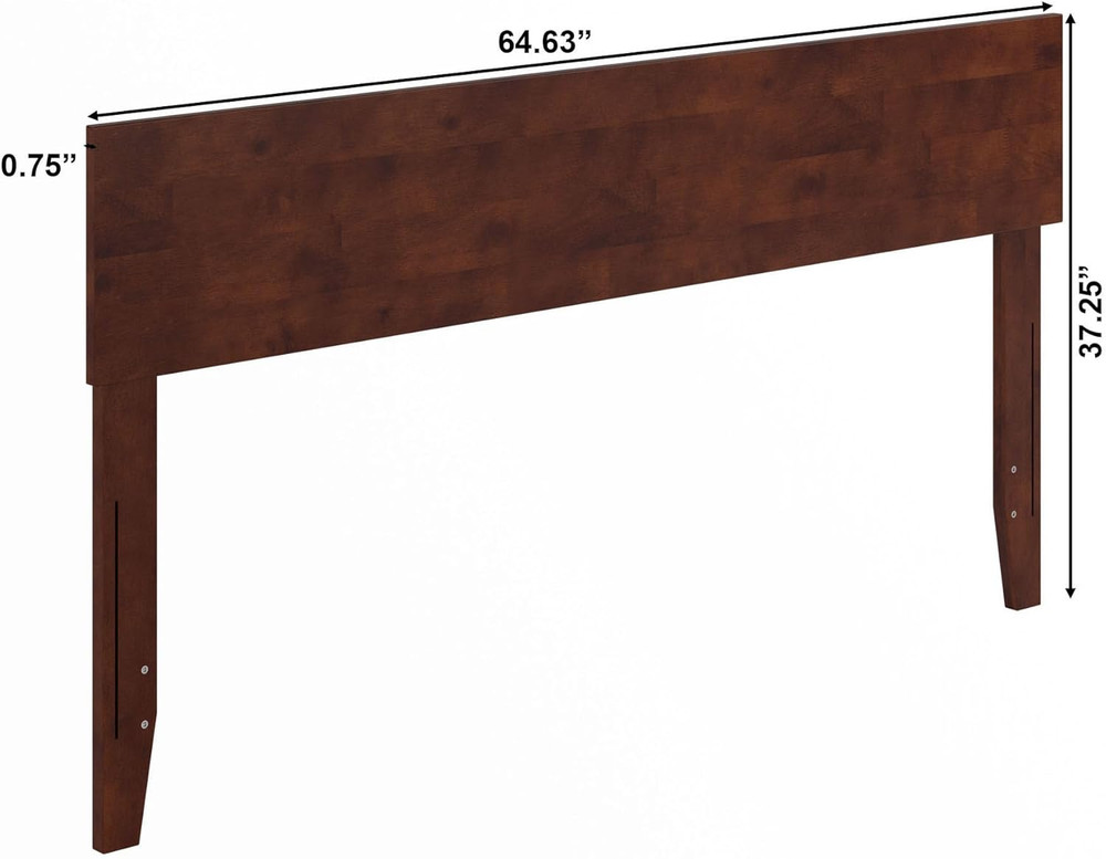Orlando Modern Solid Wood Headboard, Queen, Walnut