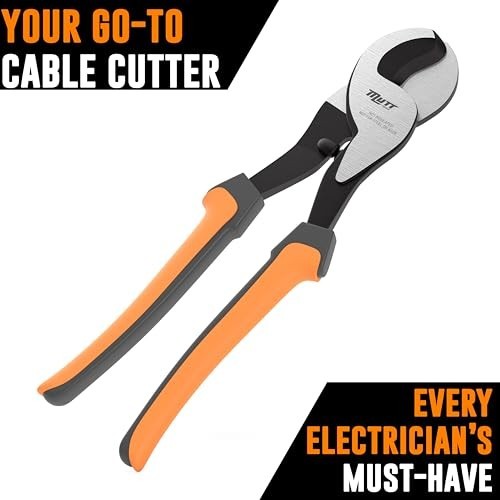 Heavy Duty 10" Cable Cutters for Electrical Wire - Professional Shears for Coppe