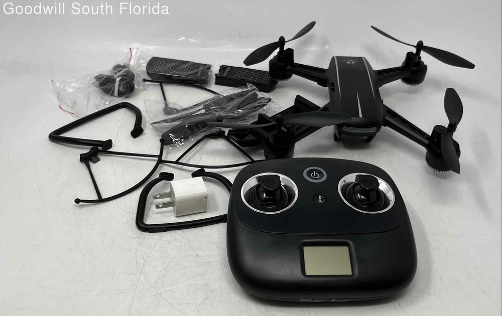 Deerc Black Foldable Mini Quadcopter Drone With Accessories In Case No Tested