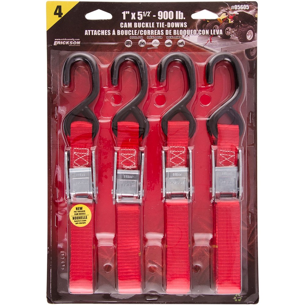 Erickson Buckle Tie-Down - 1" x 5.5' - Red 05605