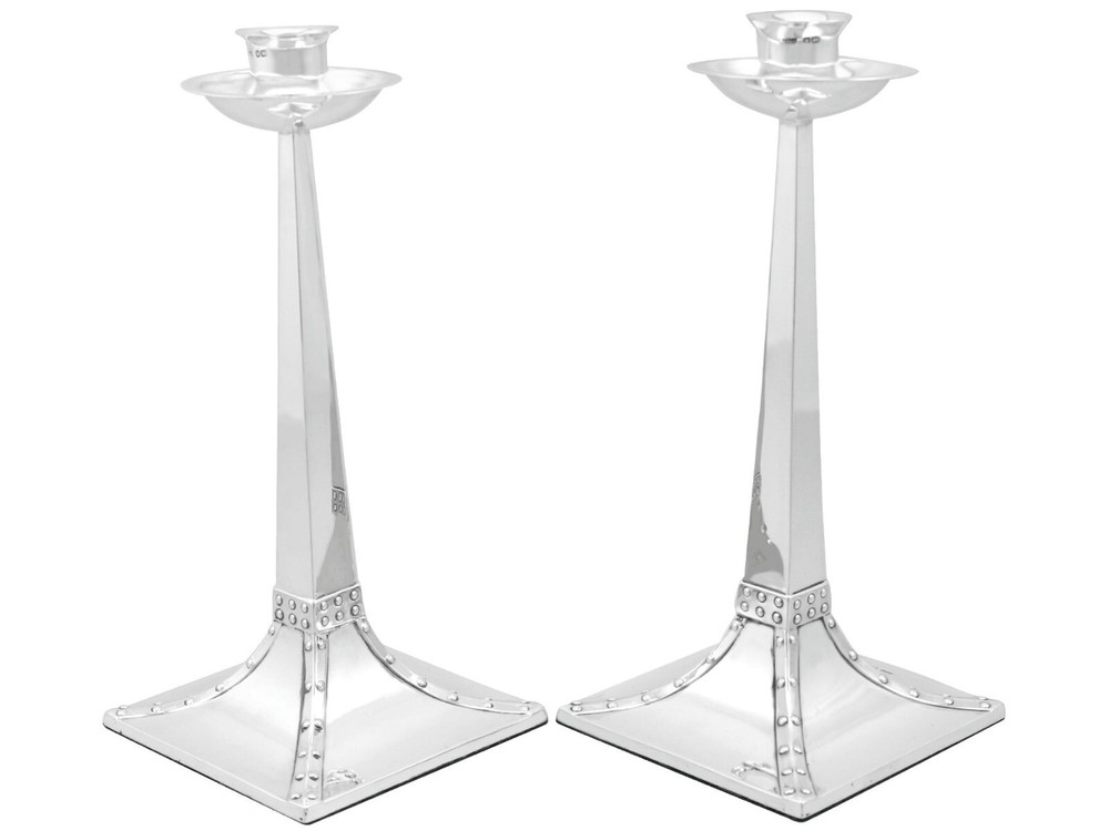 Antique Edwardian Sterling Silver Candlesticks