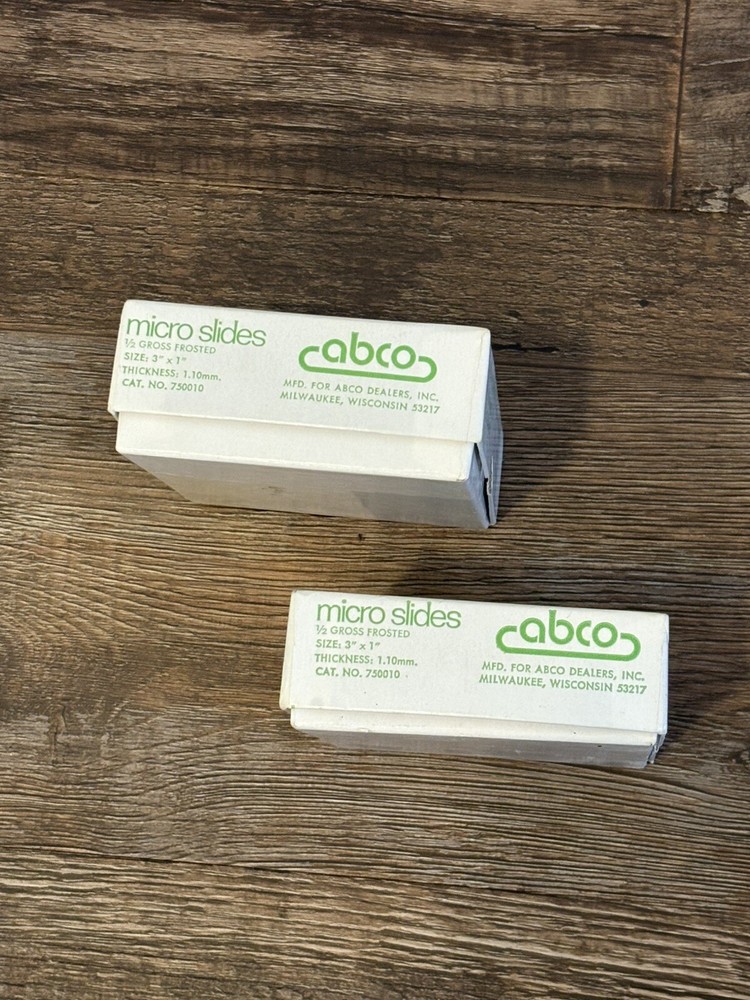 abco micro slides frosted 2 boxes 1/2 gross #750010