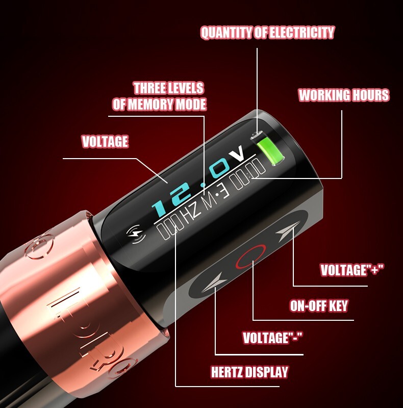 Professional Coreless Motor Tattoo Machine Makeup Pen Wireless Power Kit 2000mAh