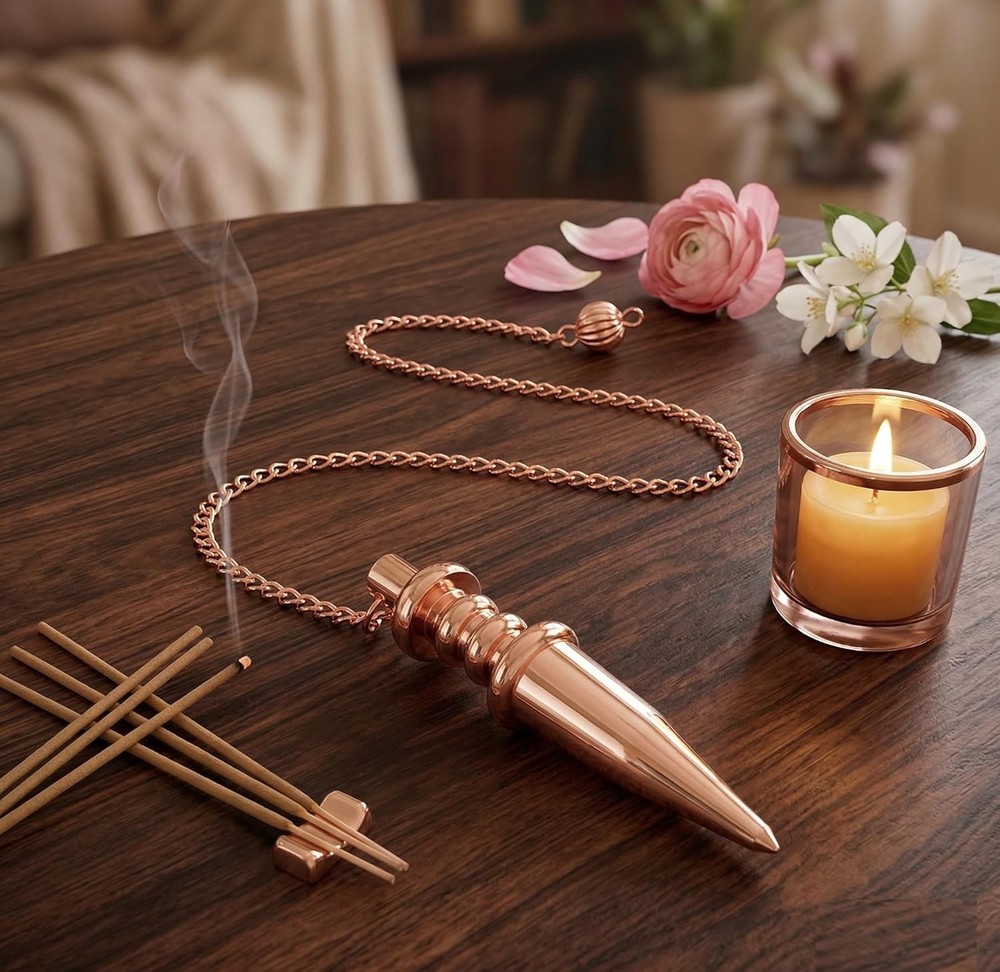 Copper Dowsing Pendulum Cone Point Reiki Healing Divination Tool Solid