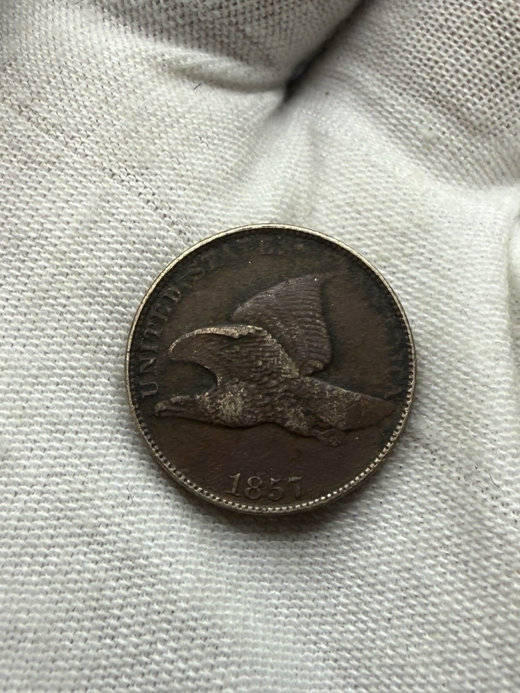 1857 Flying Eagle Cent Penny XF DETAILS M215