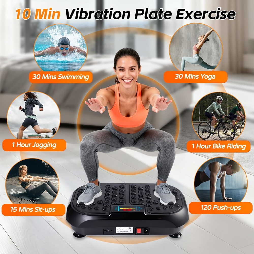 Vibration Plate Exercise Machine, Vibrating Plate for Lymphatic Drainage, Ful...