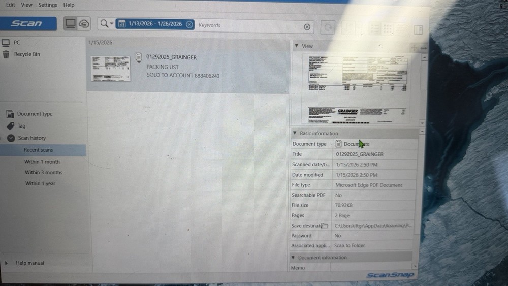 Fujitsu ScanSnap iX500 Color Image Document Scanner FI-IX500 USB Adapter Include