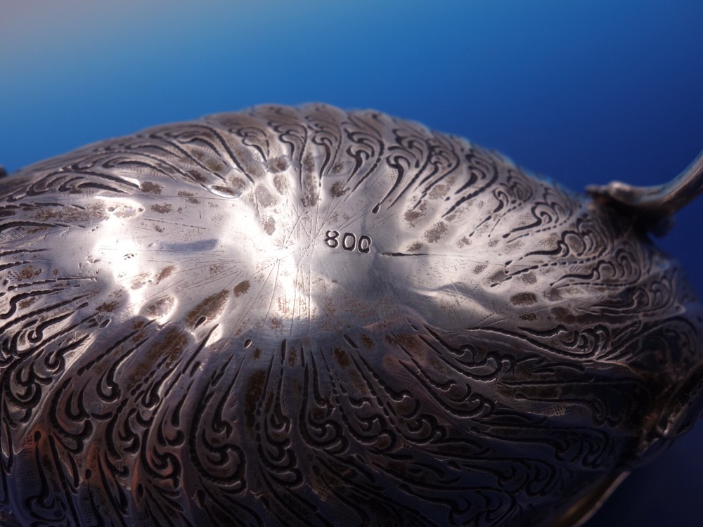 Antique 800 silver sweetmeat dish