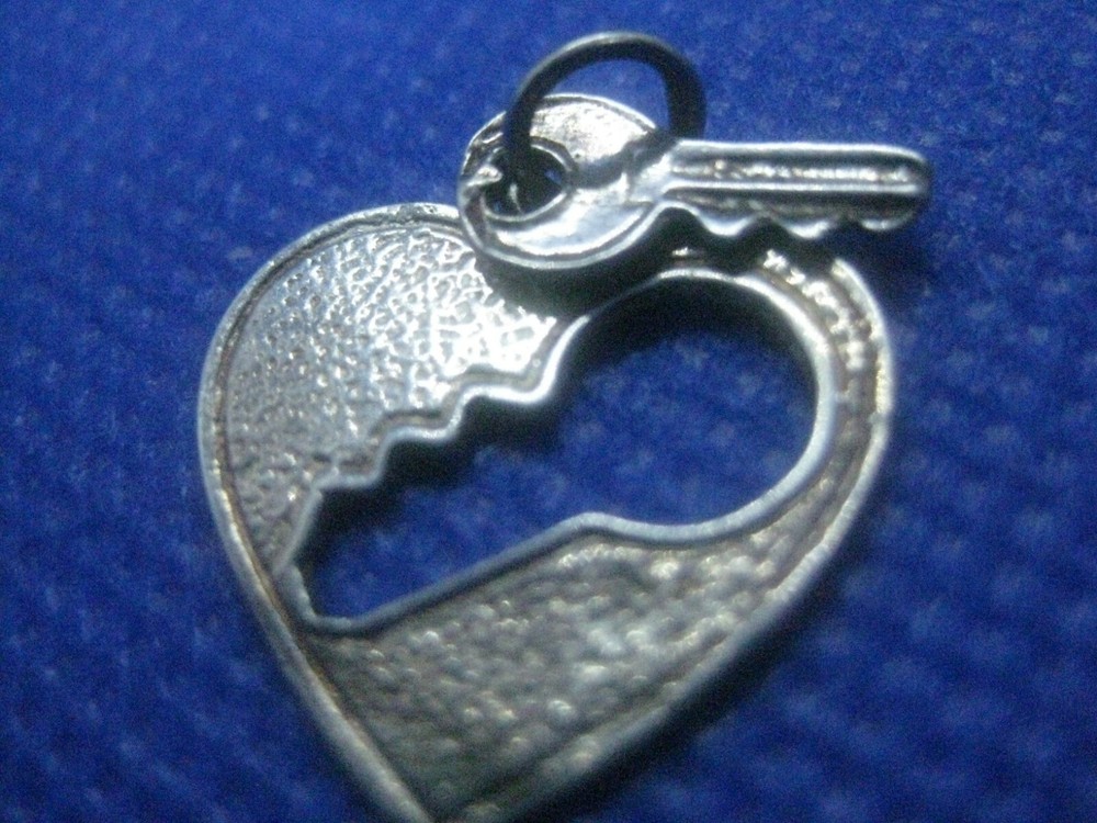 Sterling Silver Key with Keyhole Charm