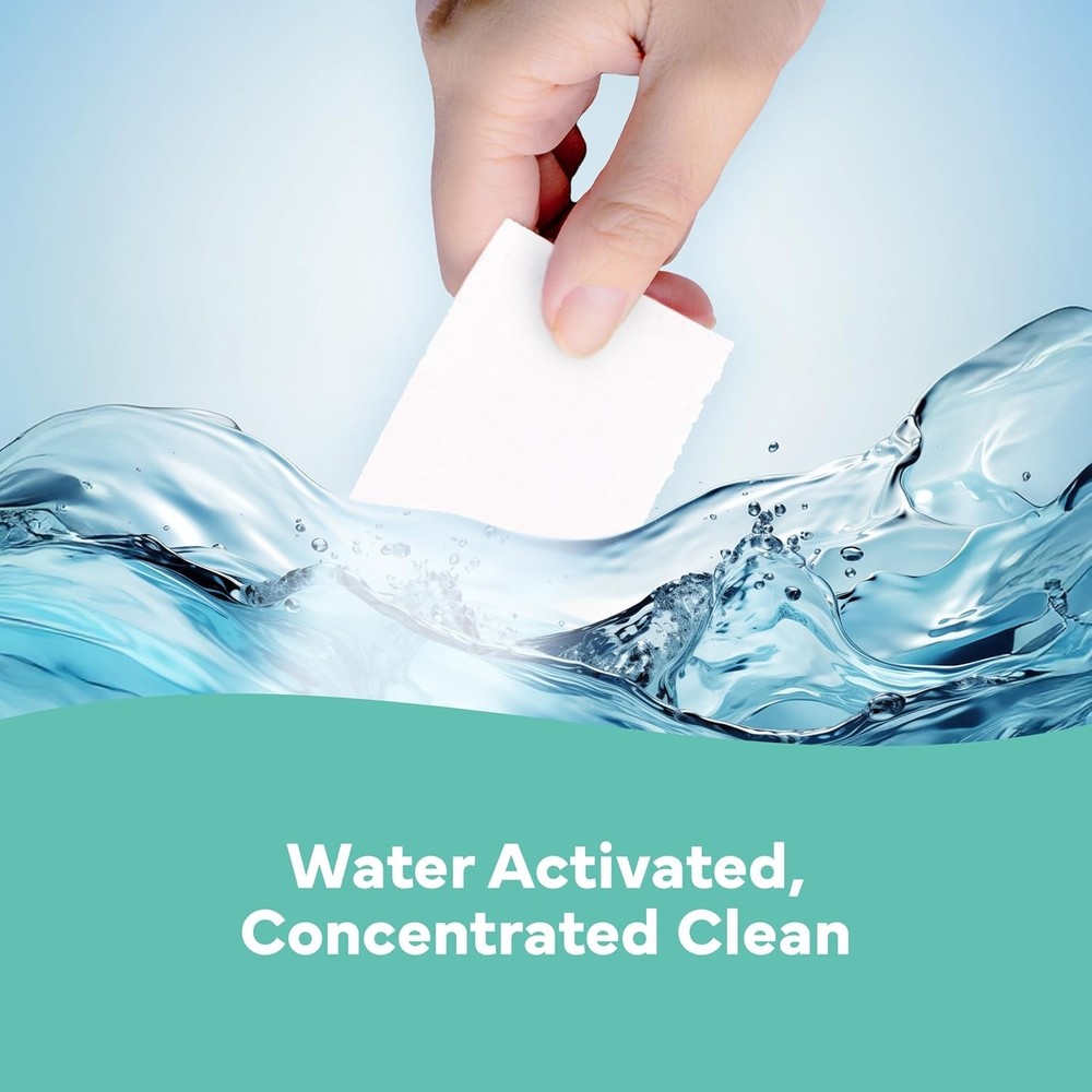 Compact Unscented Dry Laundry Detergent Sheets – 32 Load Eco-Friendly Packs