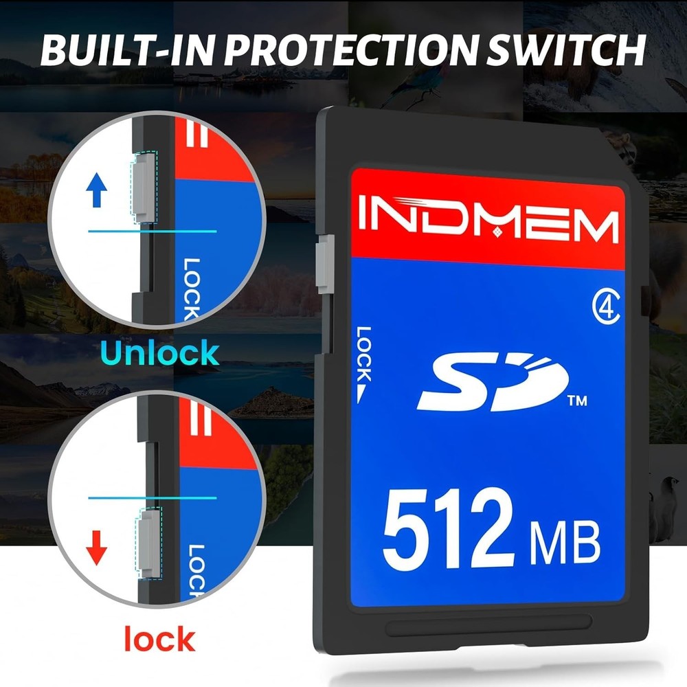 512MB Waterproof SD Cards 2-Pack – Class 4 Memory for Reliable Storage